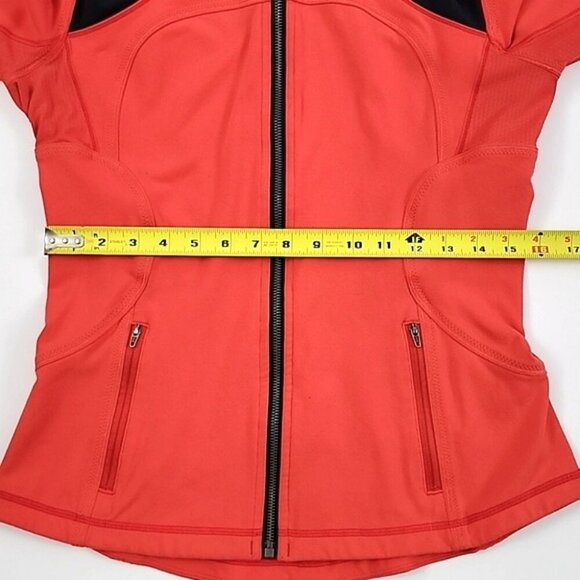 Lululemon Forme Jacket Brushed Love Red Deep Coal Stretch Size 10 - Picture 15 of 16
